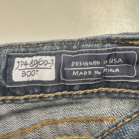 Miss Me Jeans JP4896D-3 Boot Gold Rivets Blue Denim Women’s Size 29x33 Low Rise - Picture 13 of 16